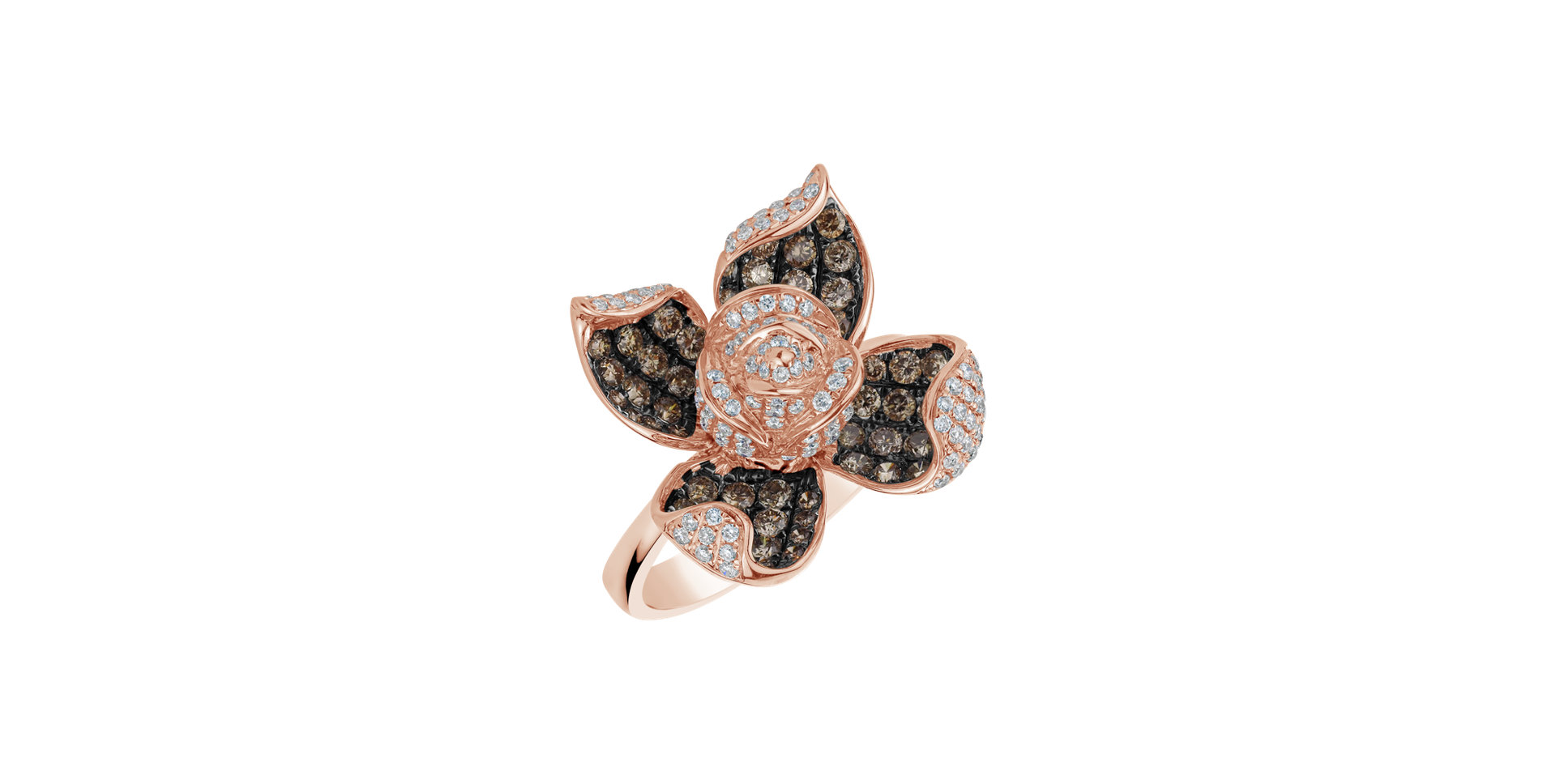 Ring with brown and white diamonds Eurena