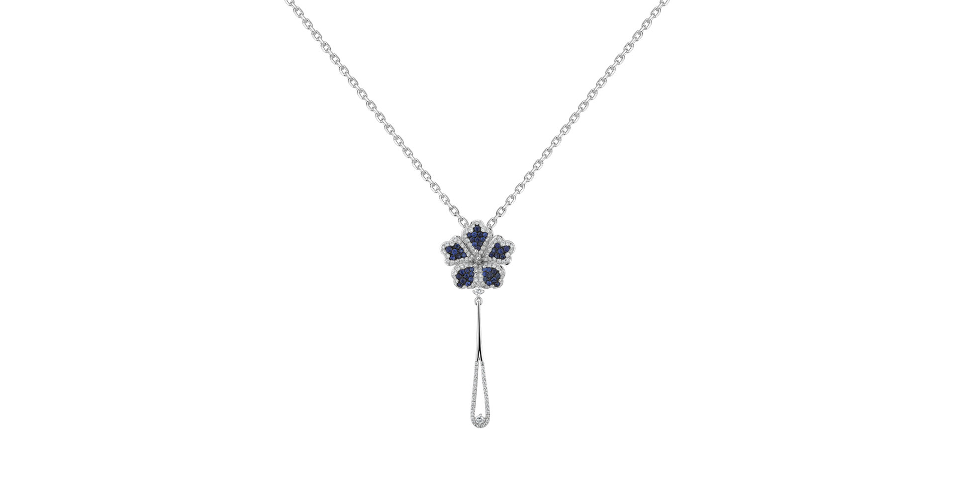 Diamond pendant with Sapphire Magic Lotus