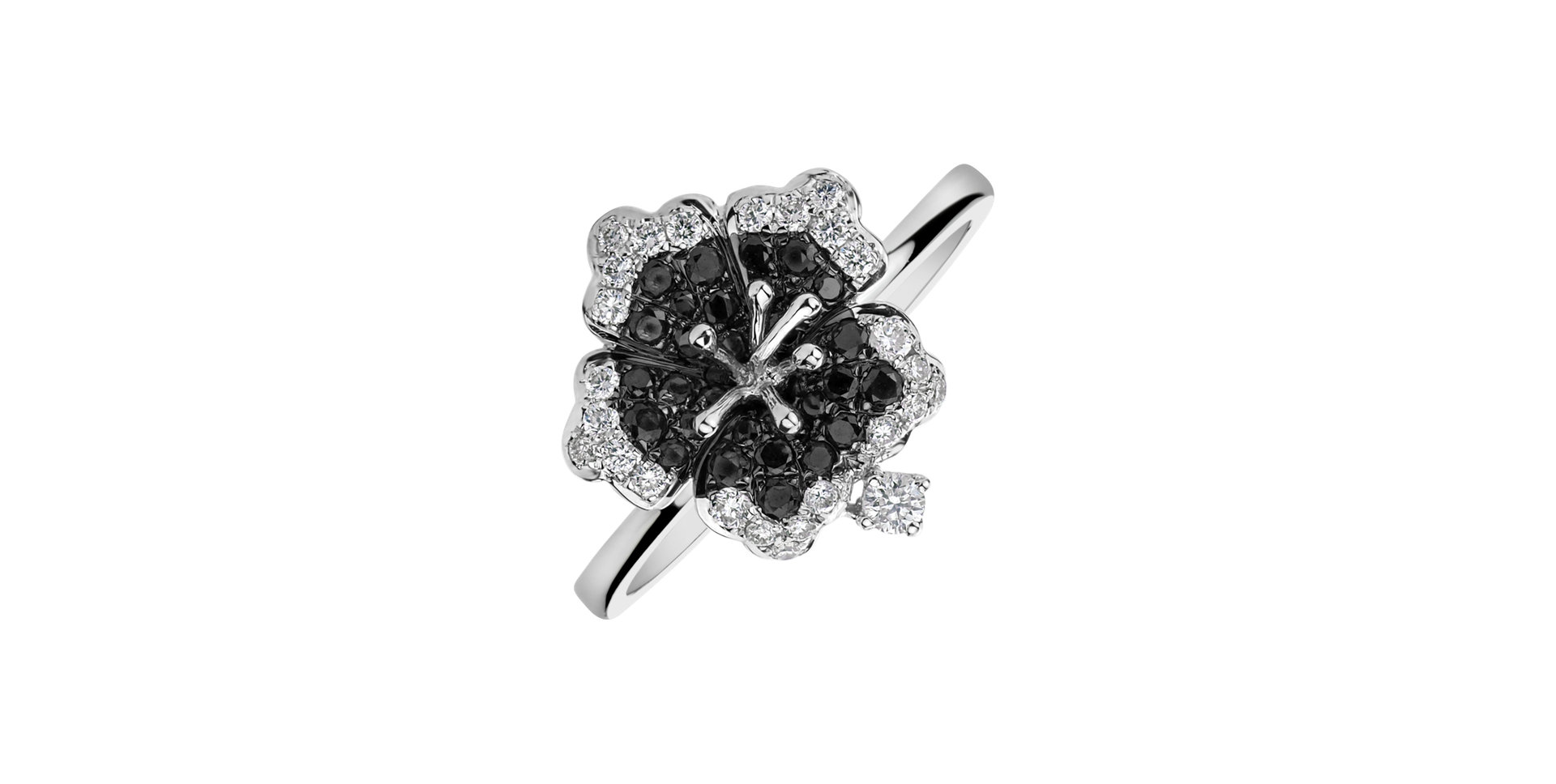 Ring with black and white diamonds Amelia Rose