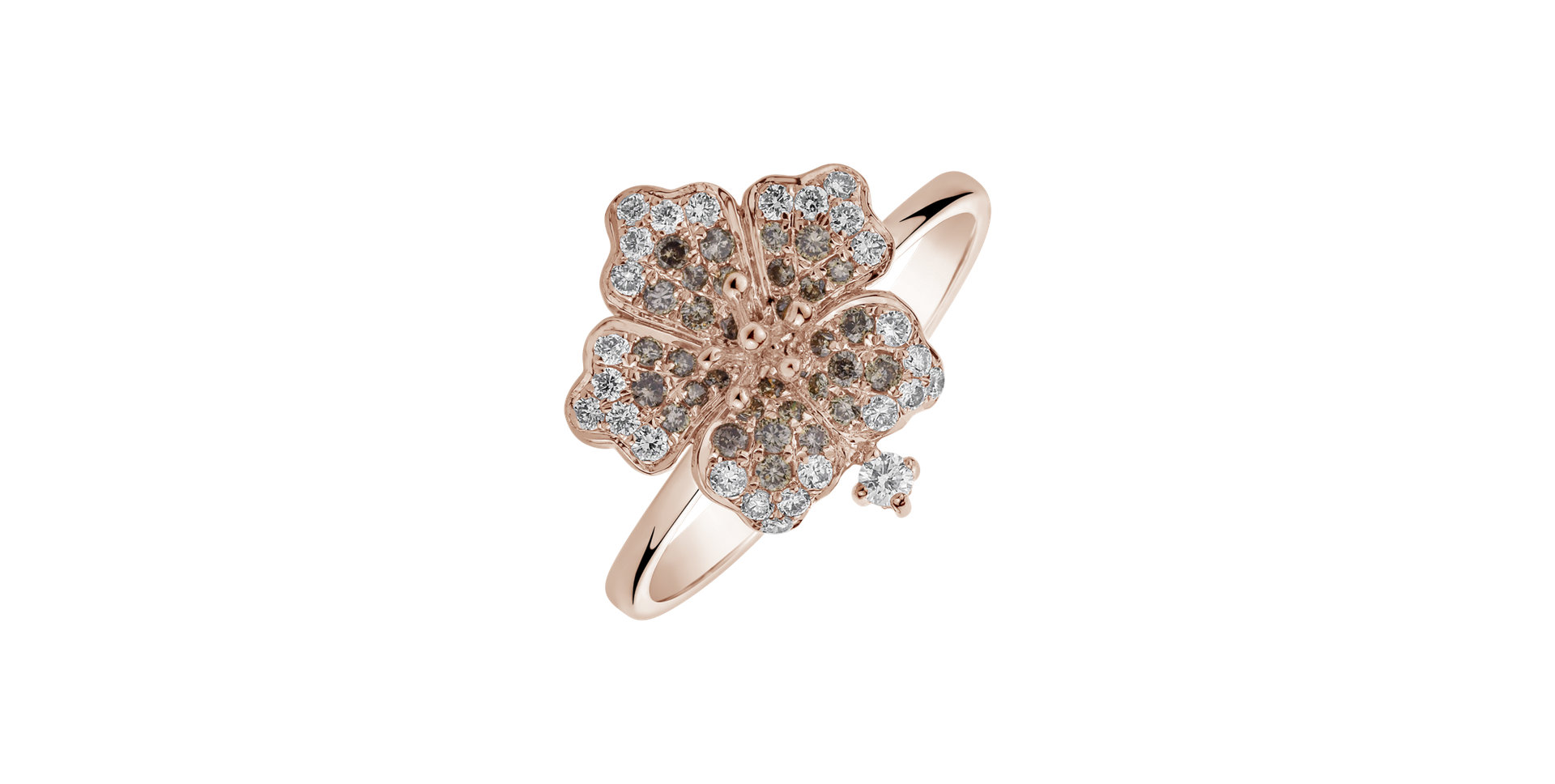 Ring with brown and white diamonds Amelia Rose