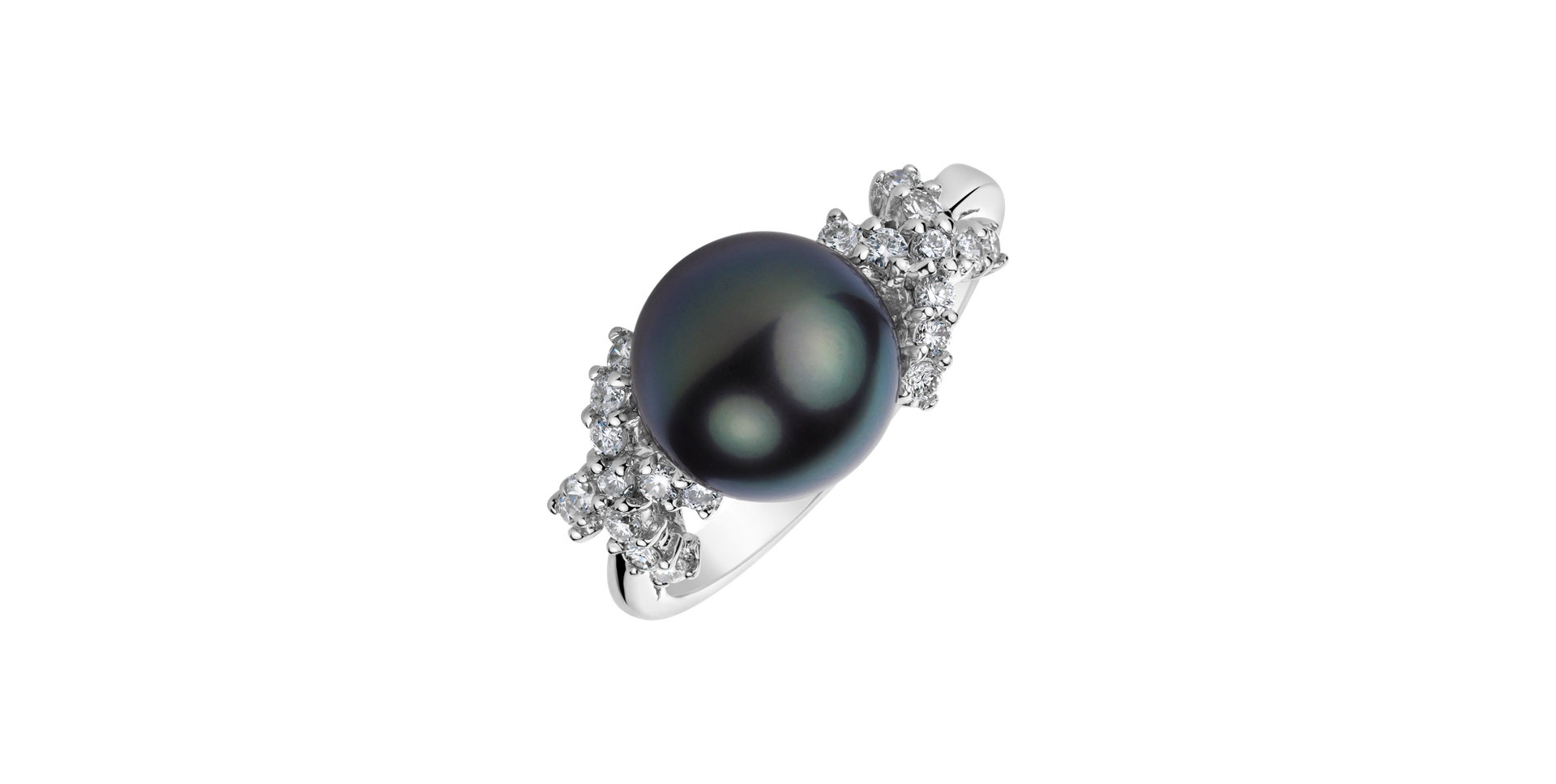 Diamond ring with Pearl Caribbean Spell