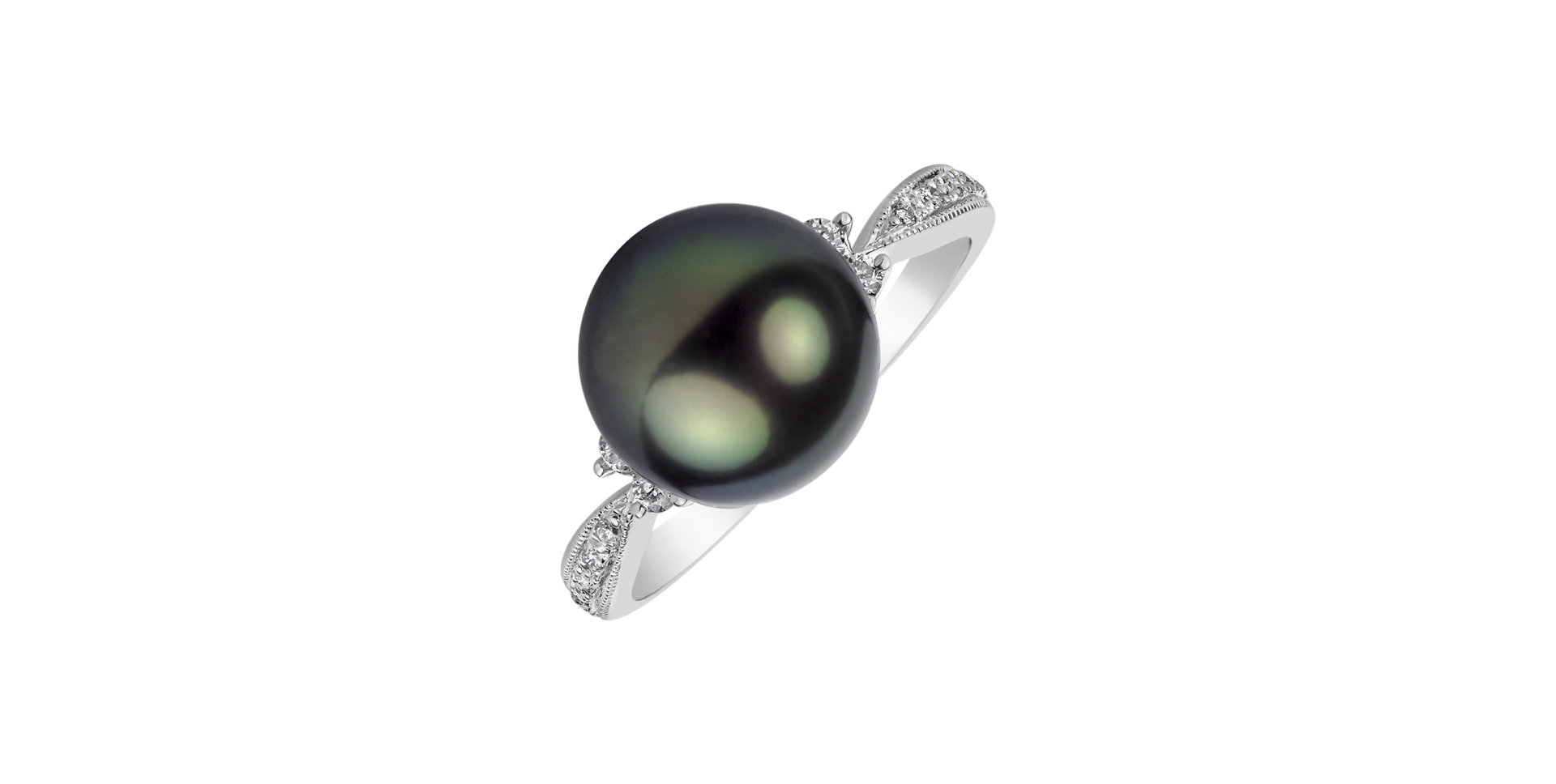 Diamond ring with Pearl Enyo