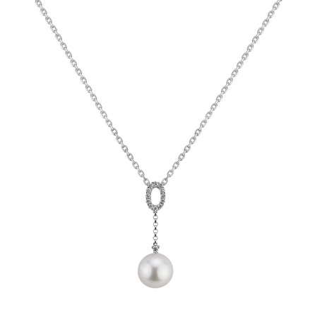 Diamond pendant with Pearl Ocean Dusk