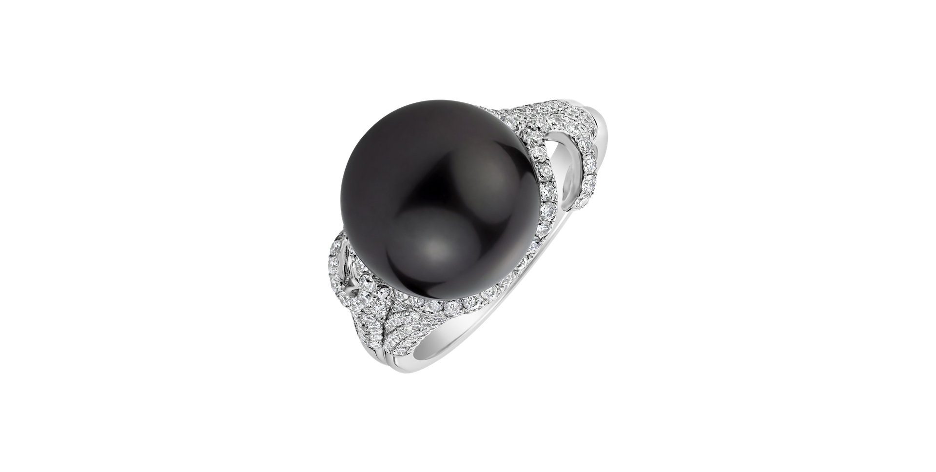Diamond ring with Pearl Maia