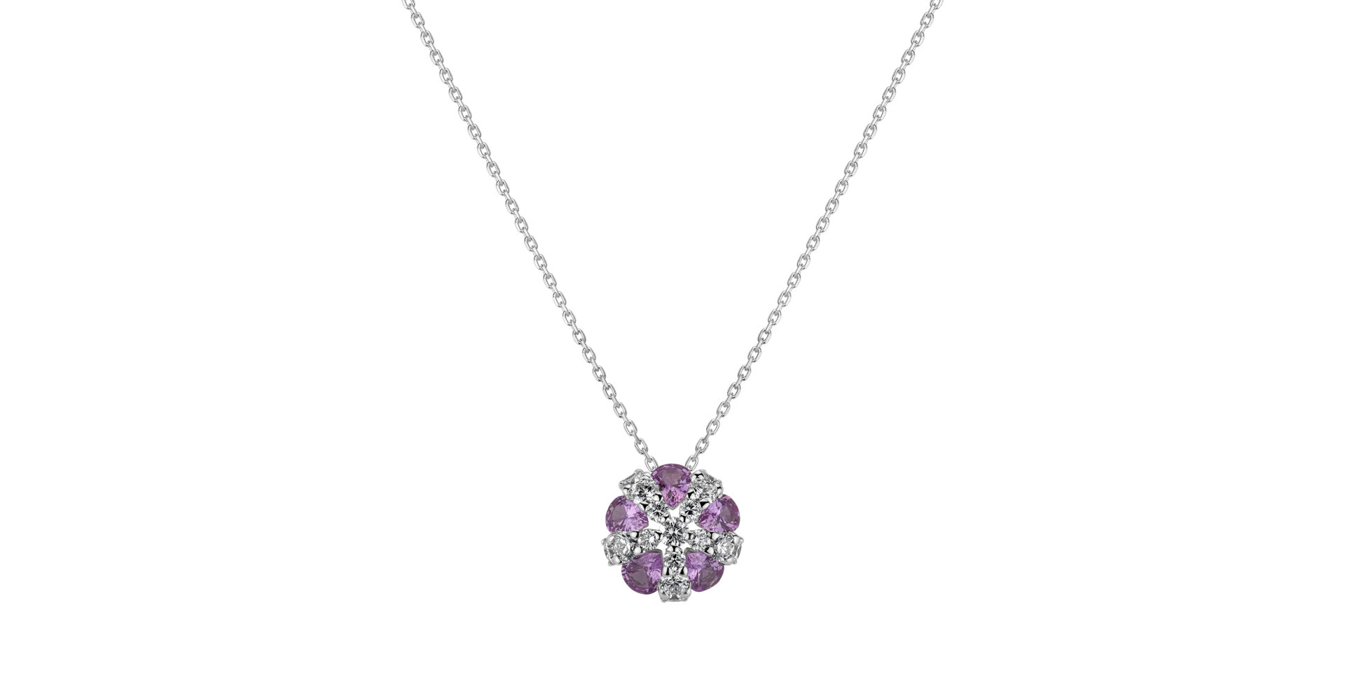 Diamond pendant with Sapphire Shade of Rose