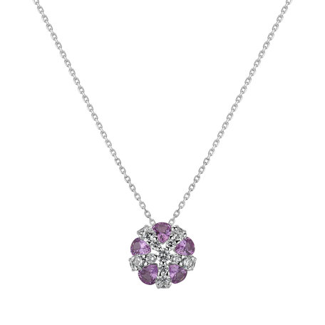 Diamond pendant with Sapphire Shade of Rose