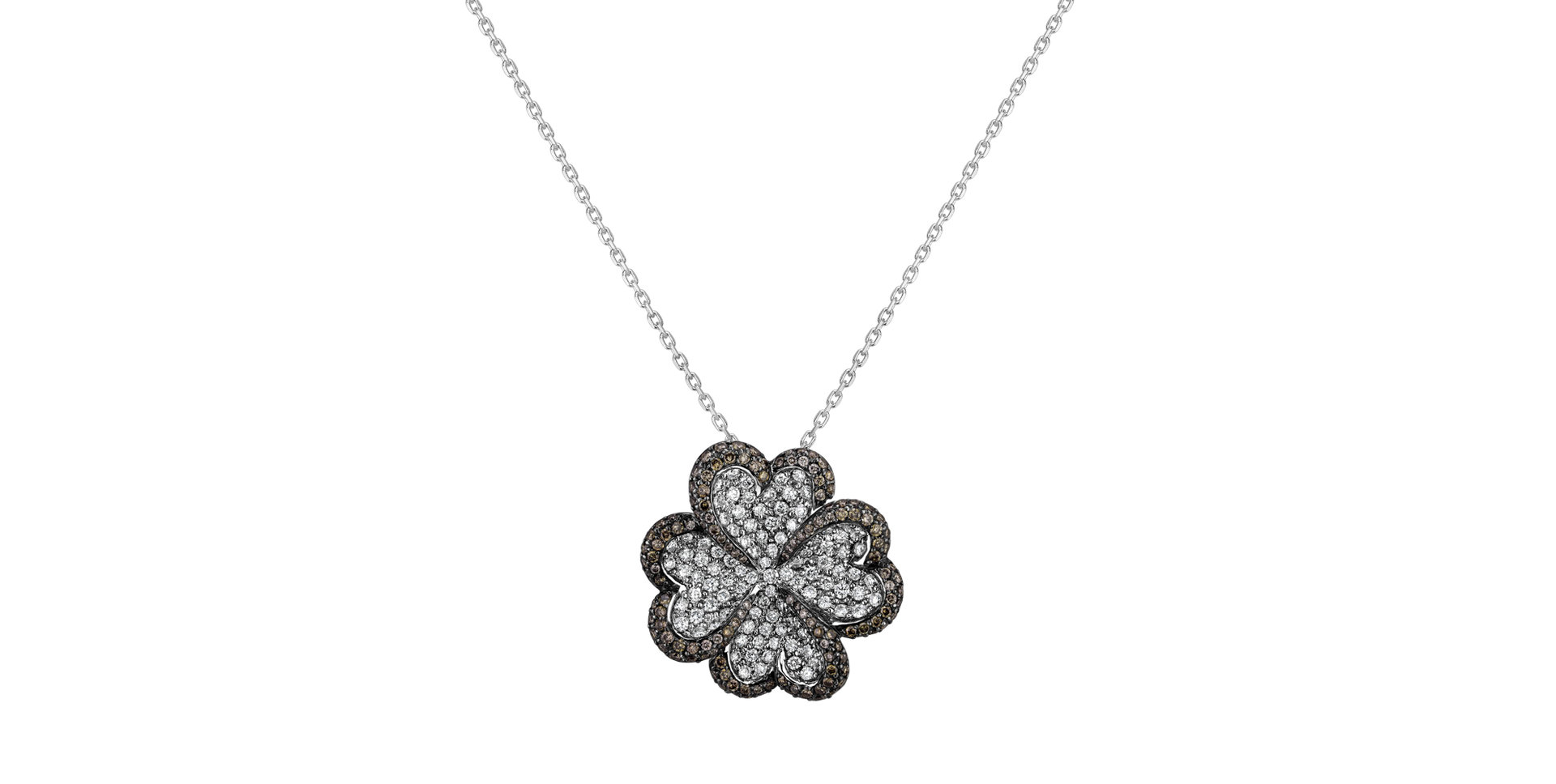 Pendant with brown and white diamonds Gloomy Luck