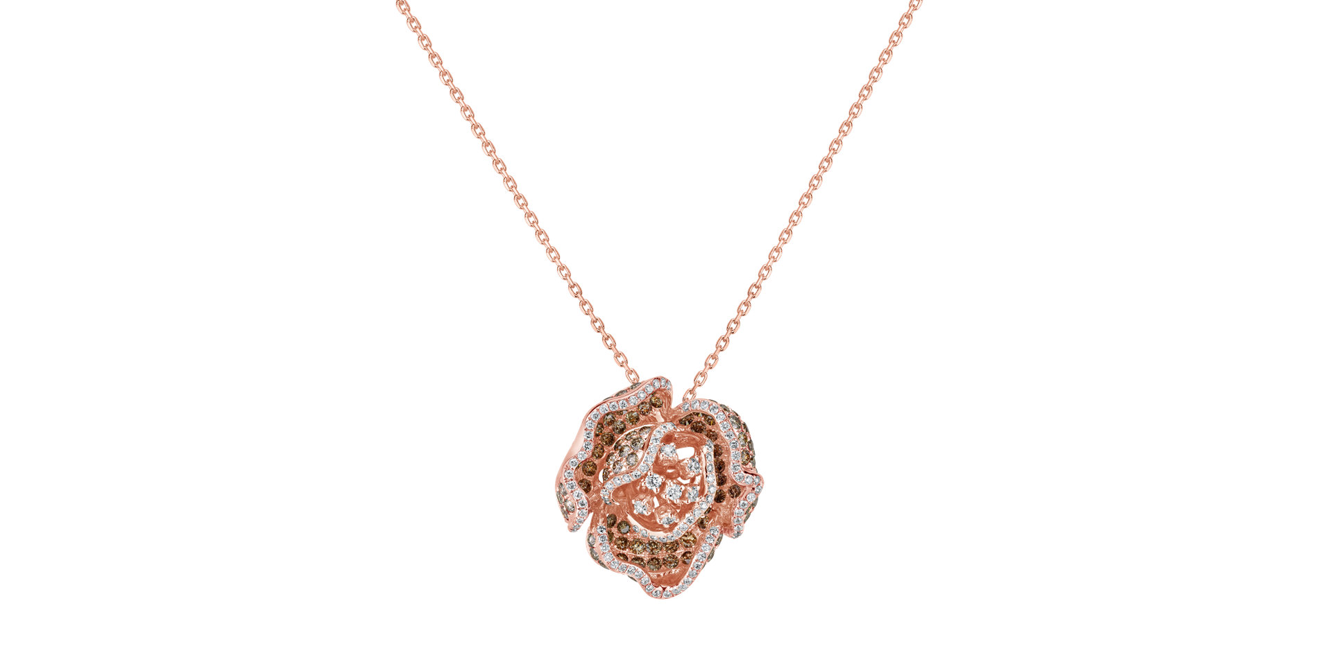 Pendant with brown and white diamonds Florinne