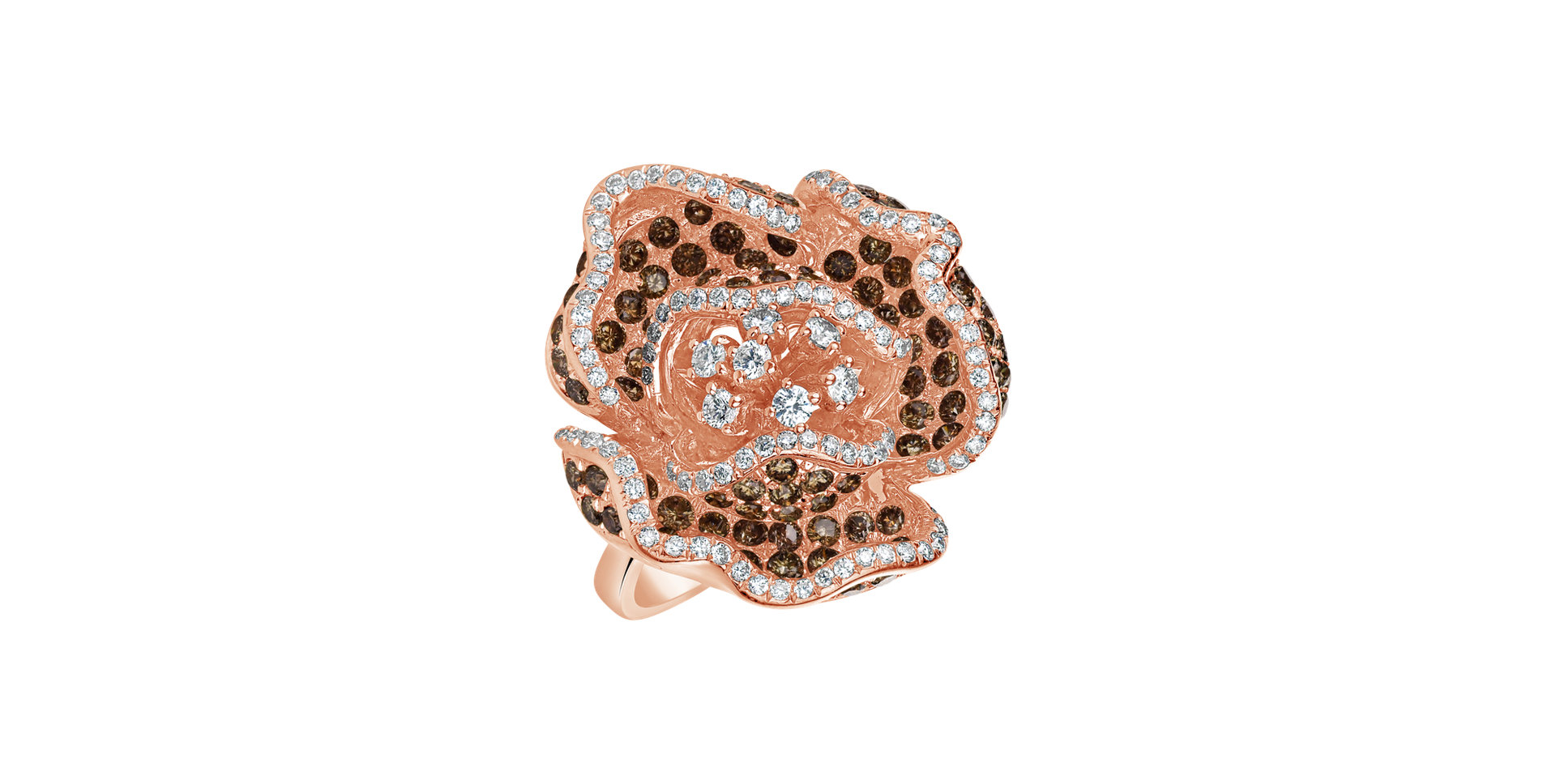 Ring with white and brown diamonds Malgoata