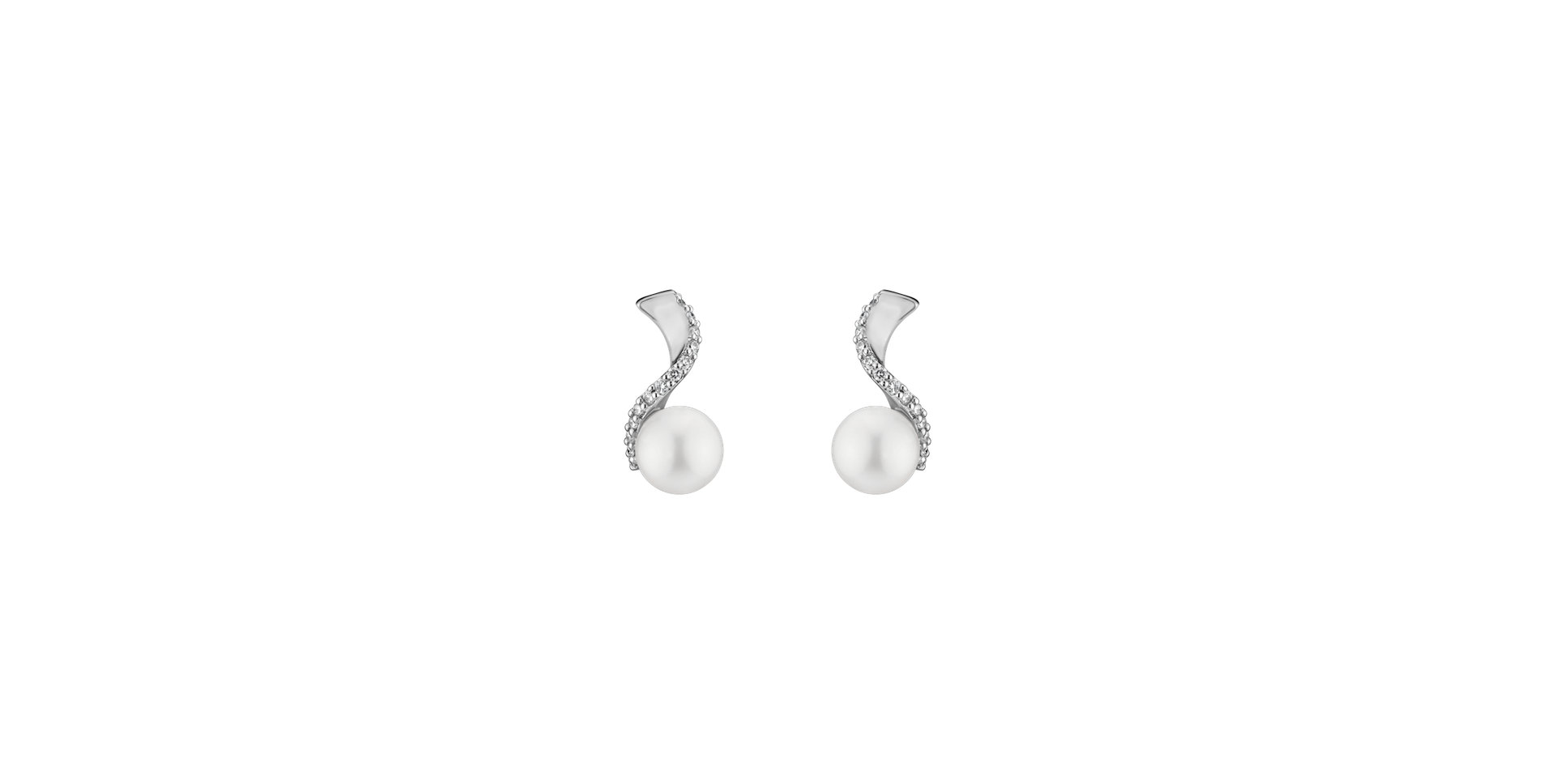 Diamond earrings with Pearl Watery Drops