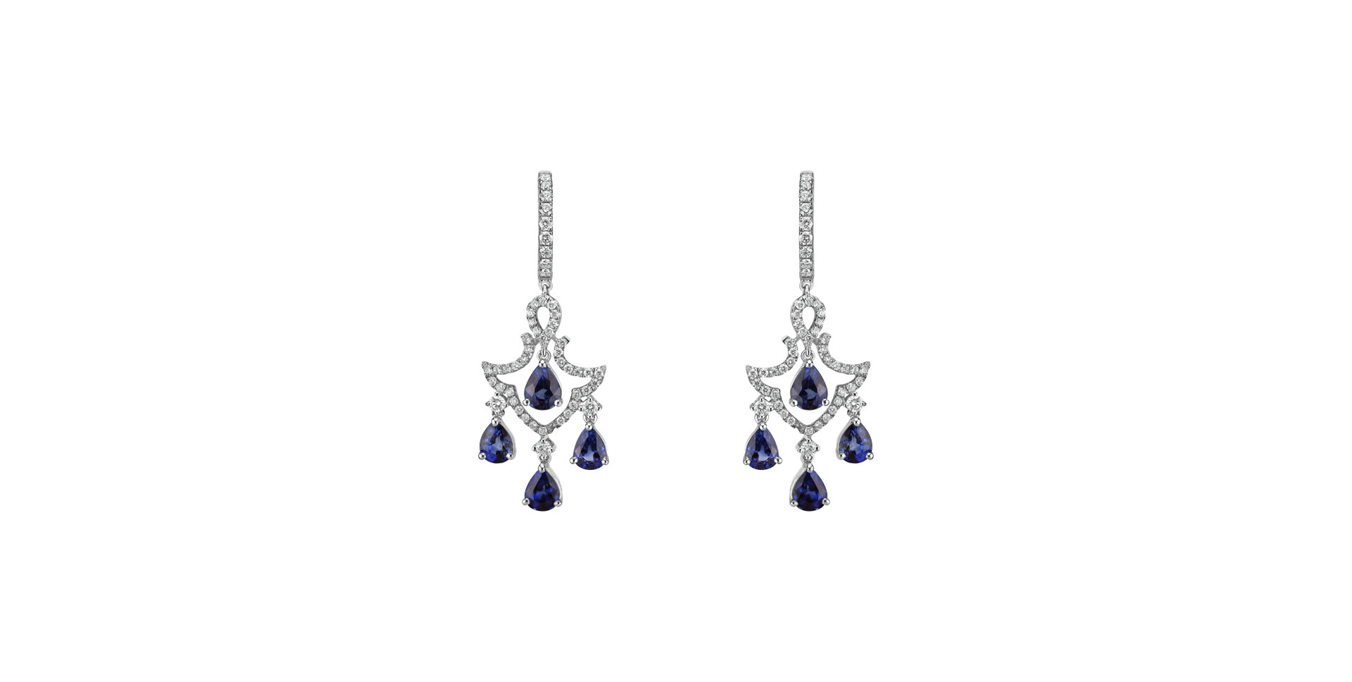 Diamond earrings with Sapphire Cassandra