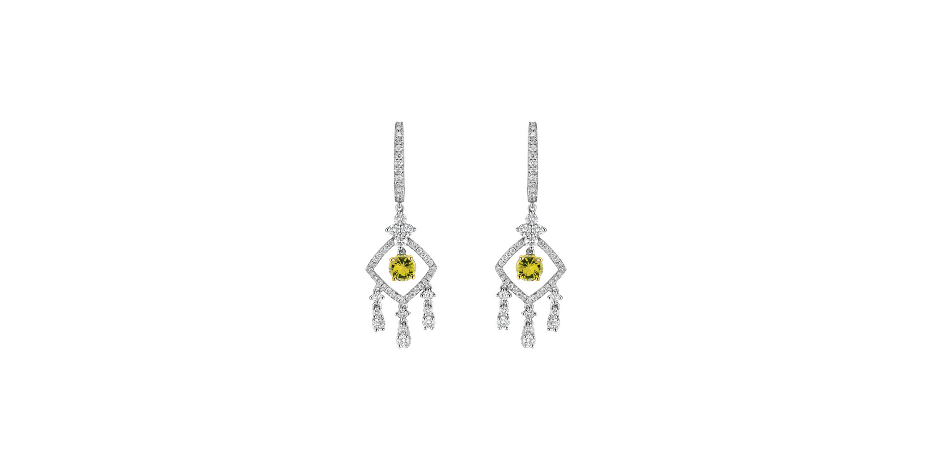 Earrings with yellow and white diamonds Sasha