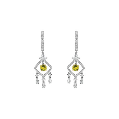 Earrings with yellow and white diamonds Sasha