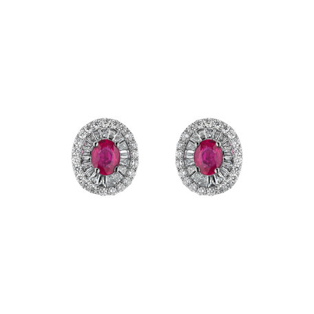 Diamond earrings with Ruby Mears