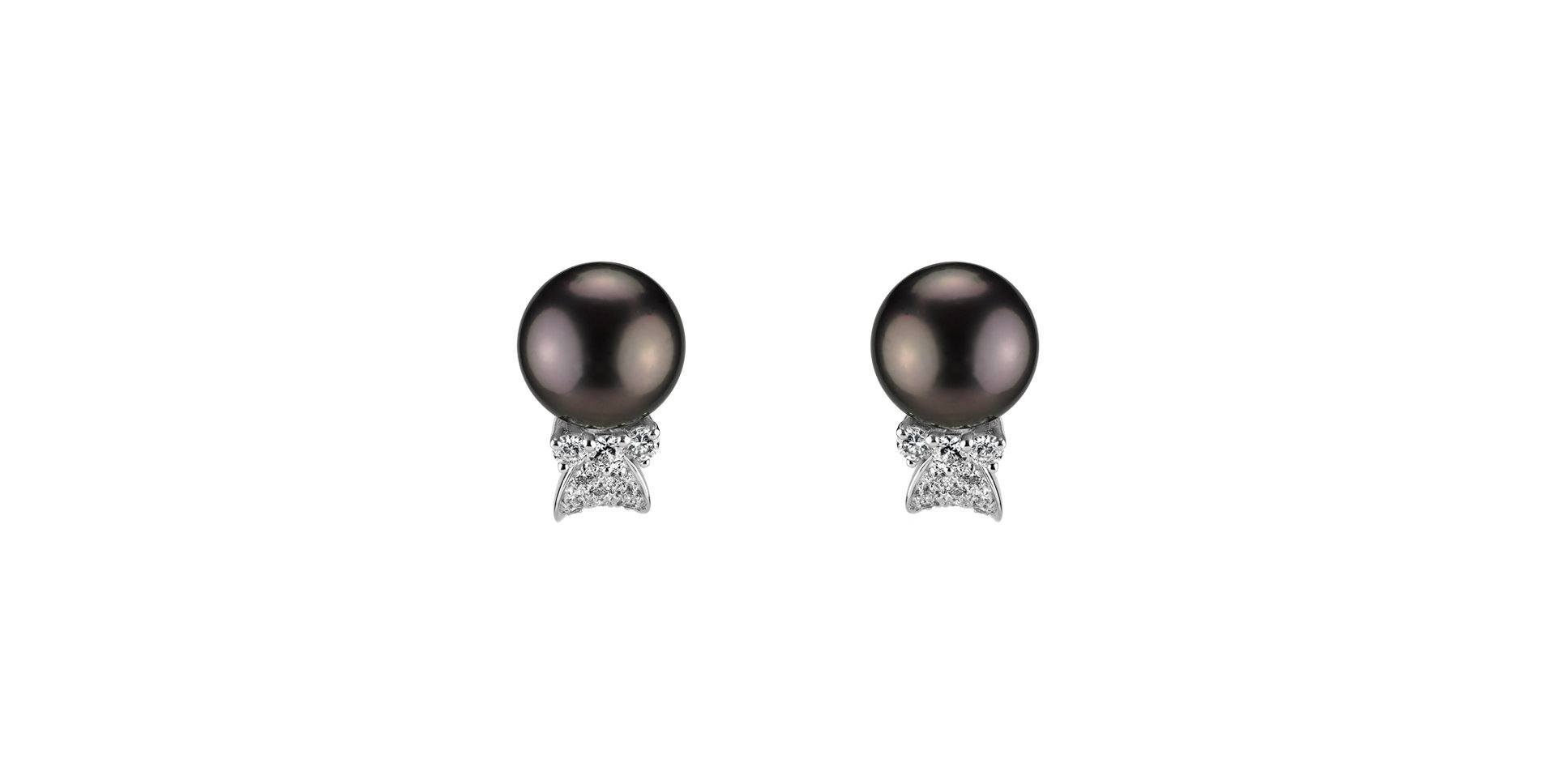 Diamond earrings with Pearl Sea Limbo
