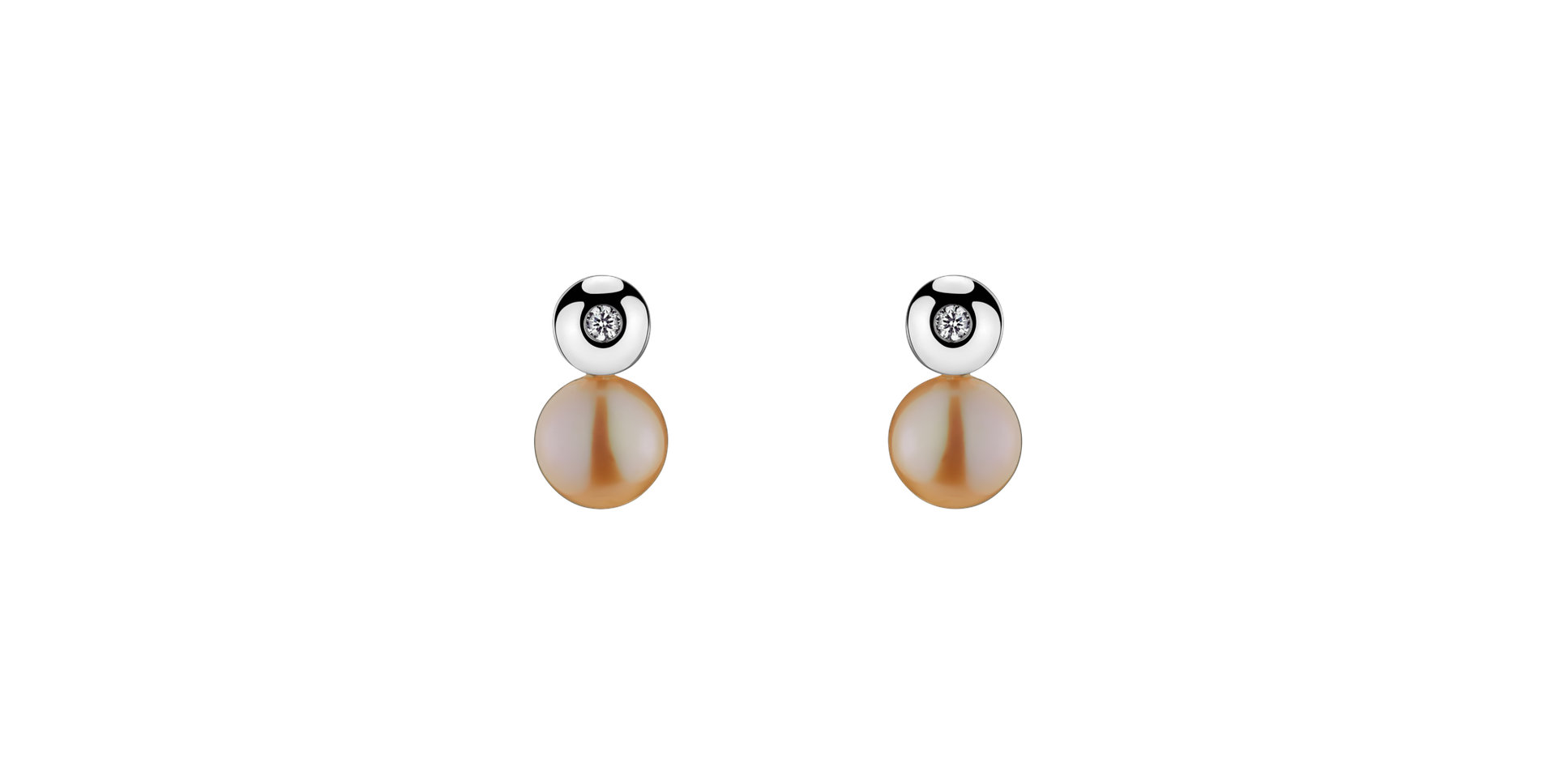 Diamond earrings with Pearl Planets of Water