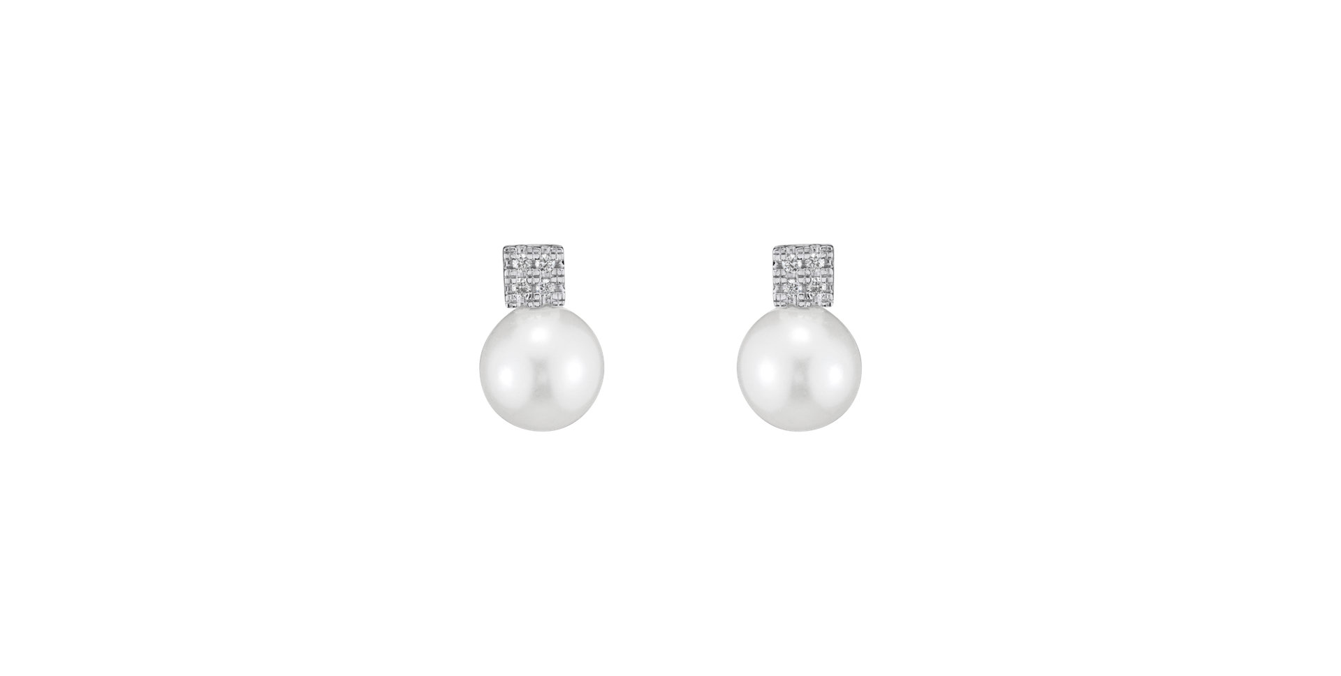 Diamond earrings with Pearl Pearl Fairytale