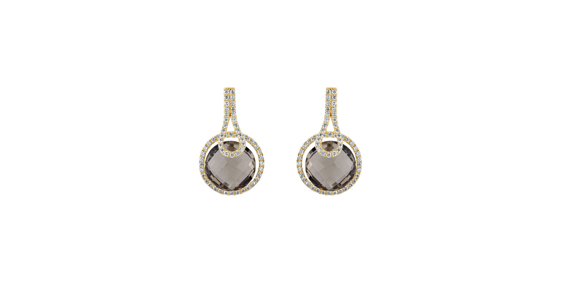 Diamond earrings with Quartz Carnival