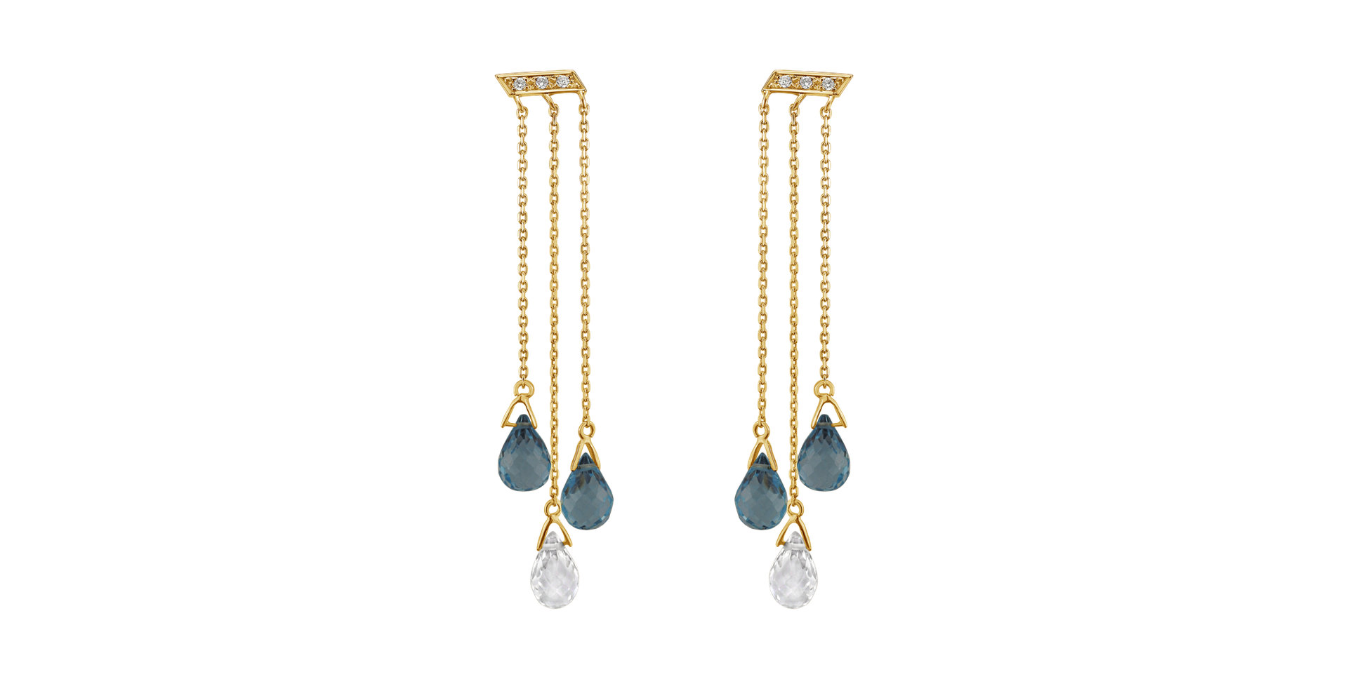 Diamond earrings with Topaz Stepa