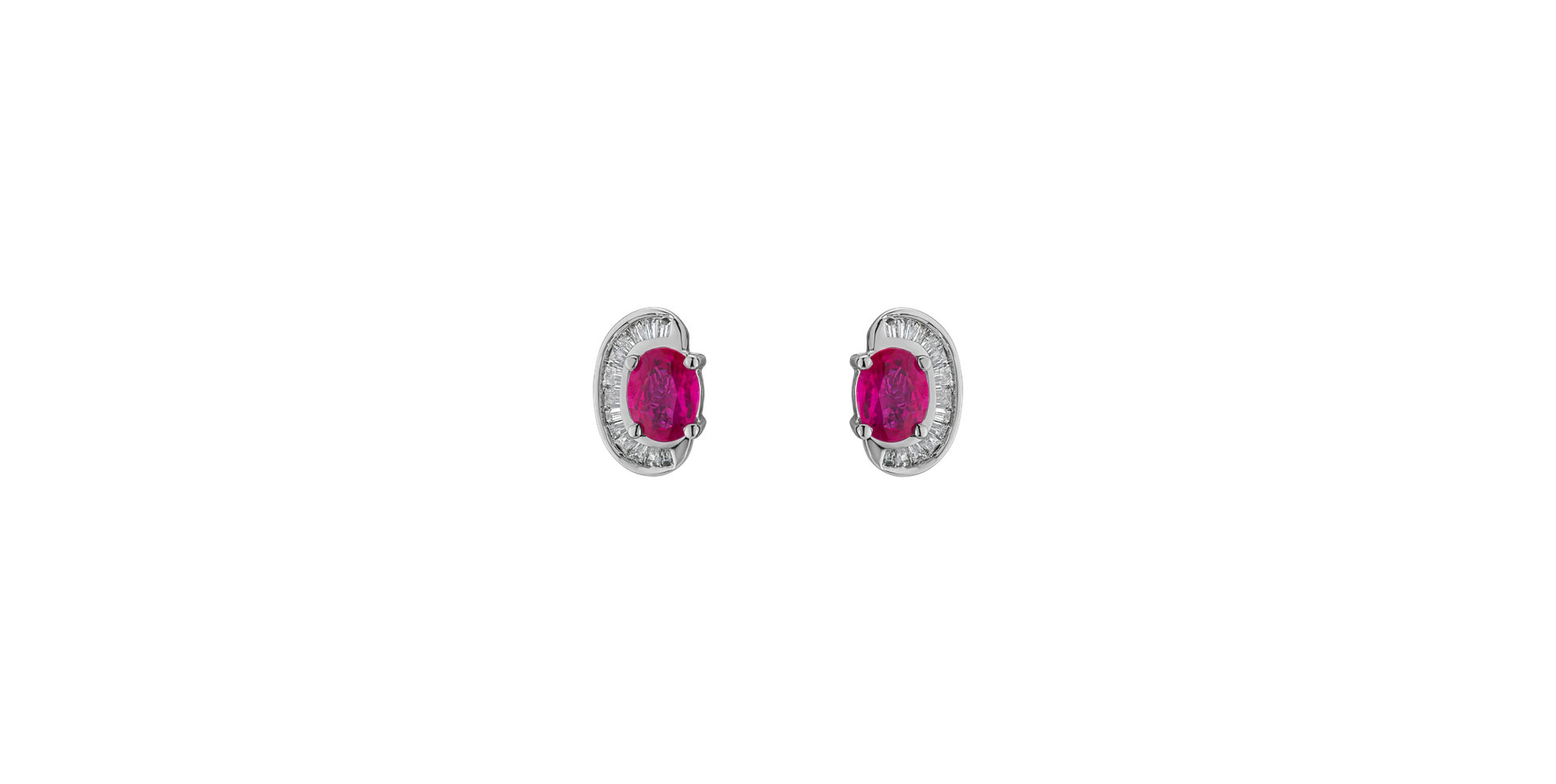 Diamond earrings with Ruby Fireleaf