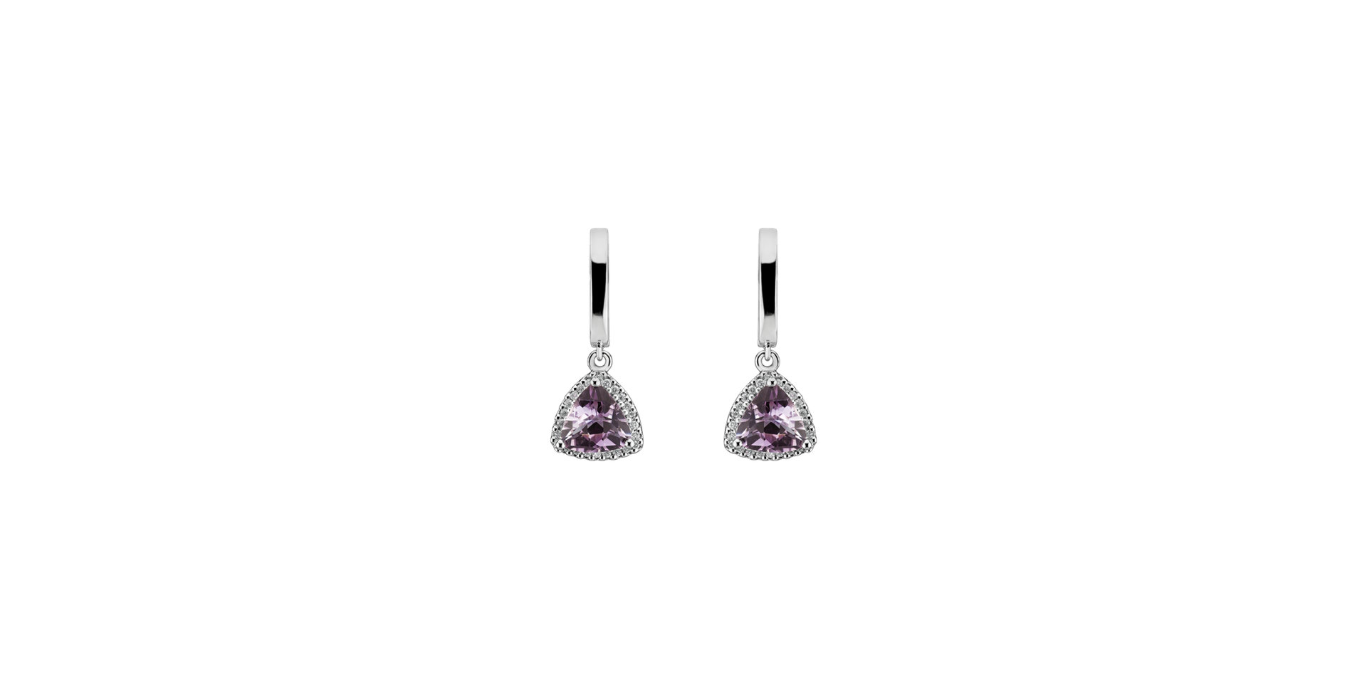 Diamond earrings with Amethyst Chevalier
