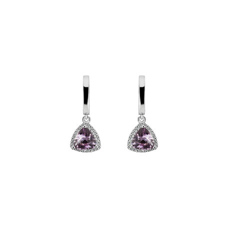 Diamond earrings with Amethyst Chevalier