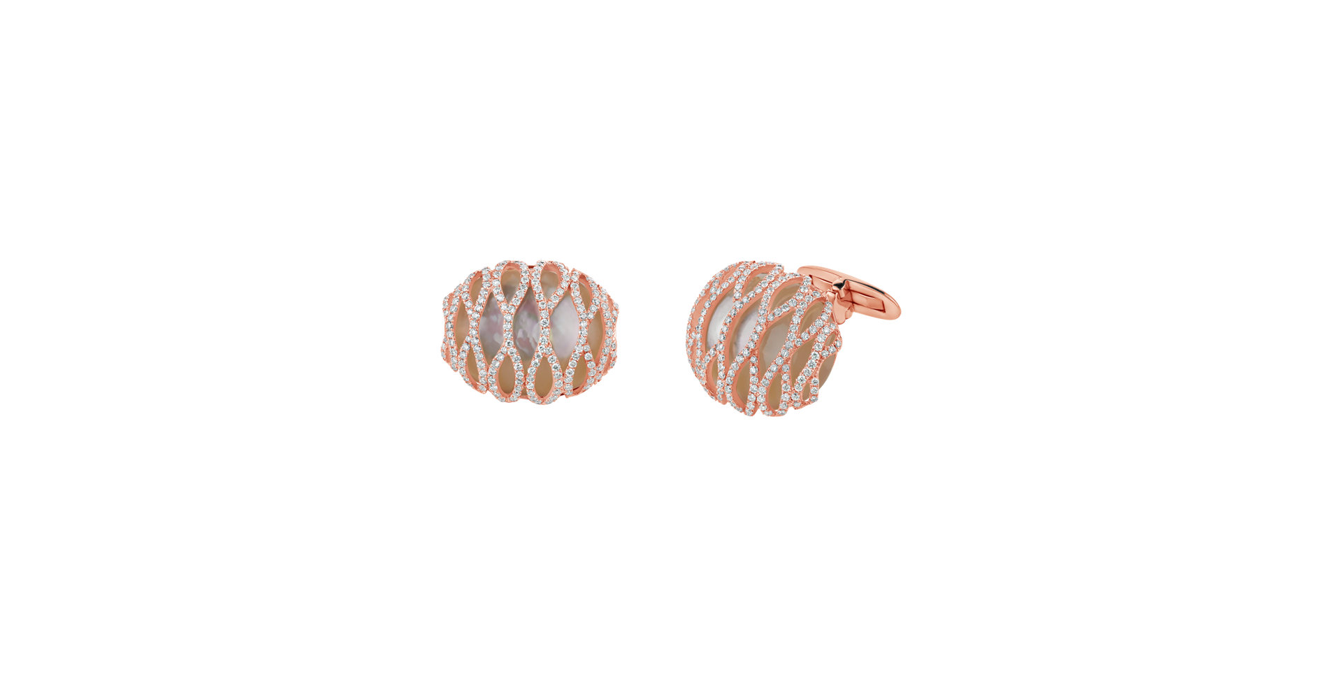 Diamond cufflinks with Mother of Pearl Classic Finesse