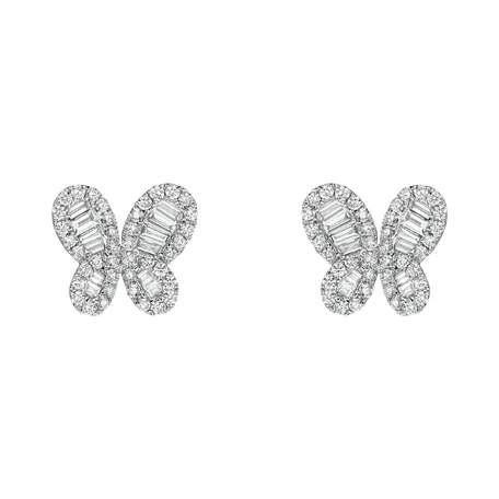 Diamond earrings Godiva Butterfly