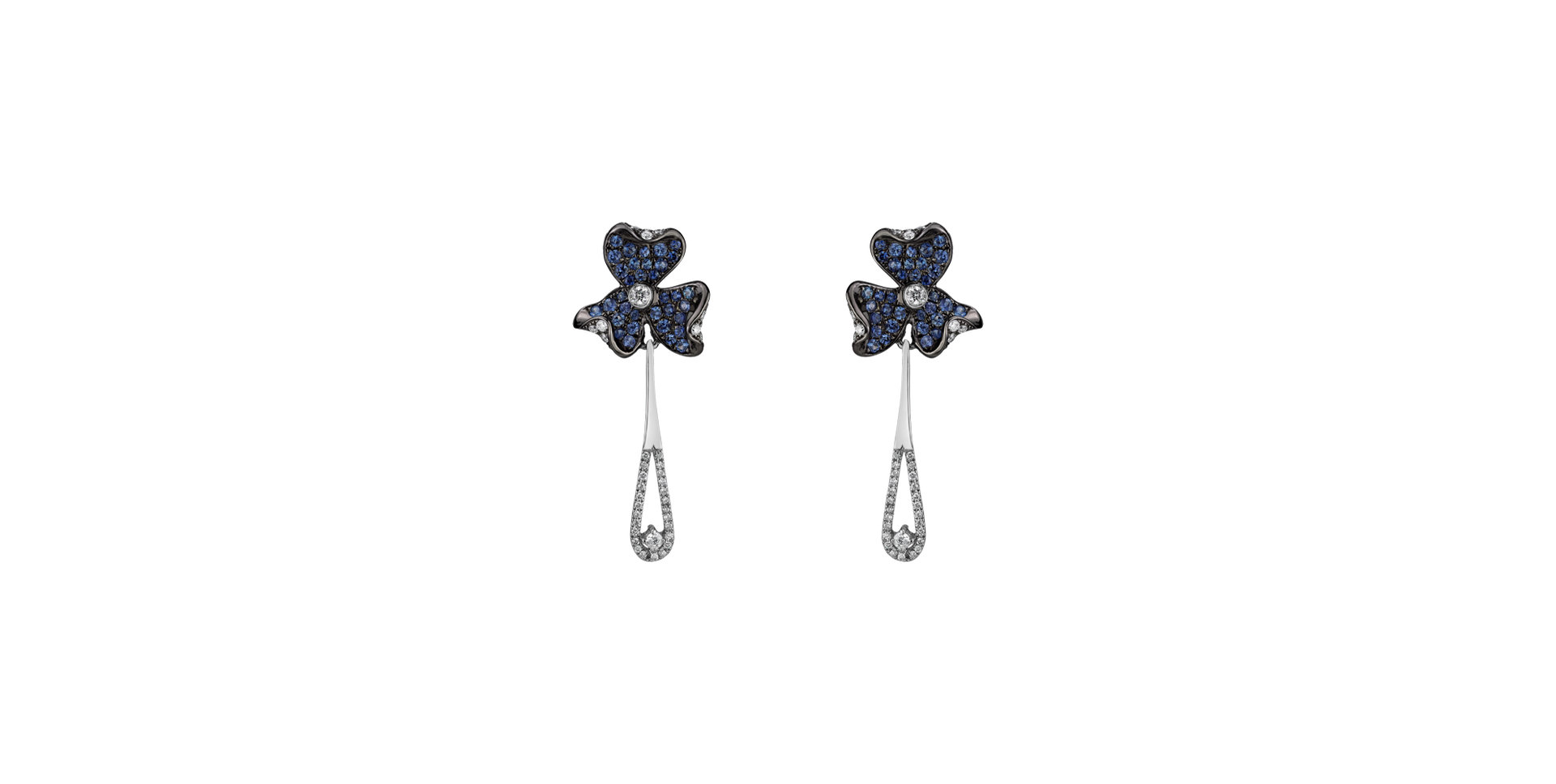 Diamond earrings and Sapphire Cornflower