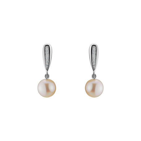 Diamond earrings with Pearl Water Elegance