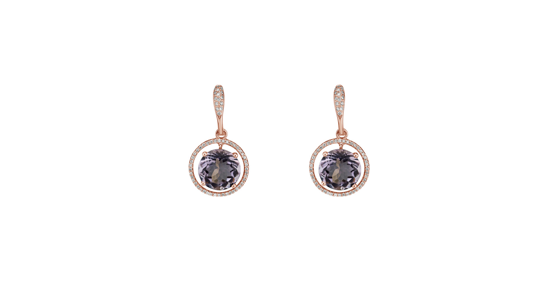 Diamond earrings with Amethyst Sissi