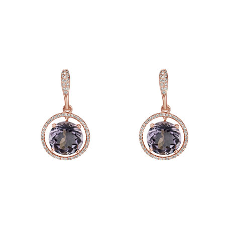 Diamond earrings with Amethyst Sissi