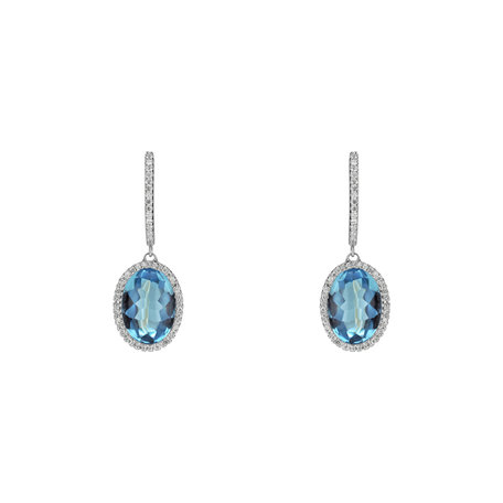 Diamond earrings with Topaz Manon