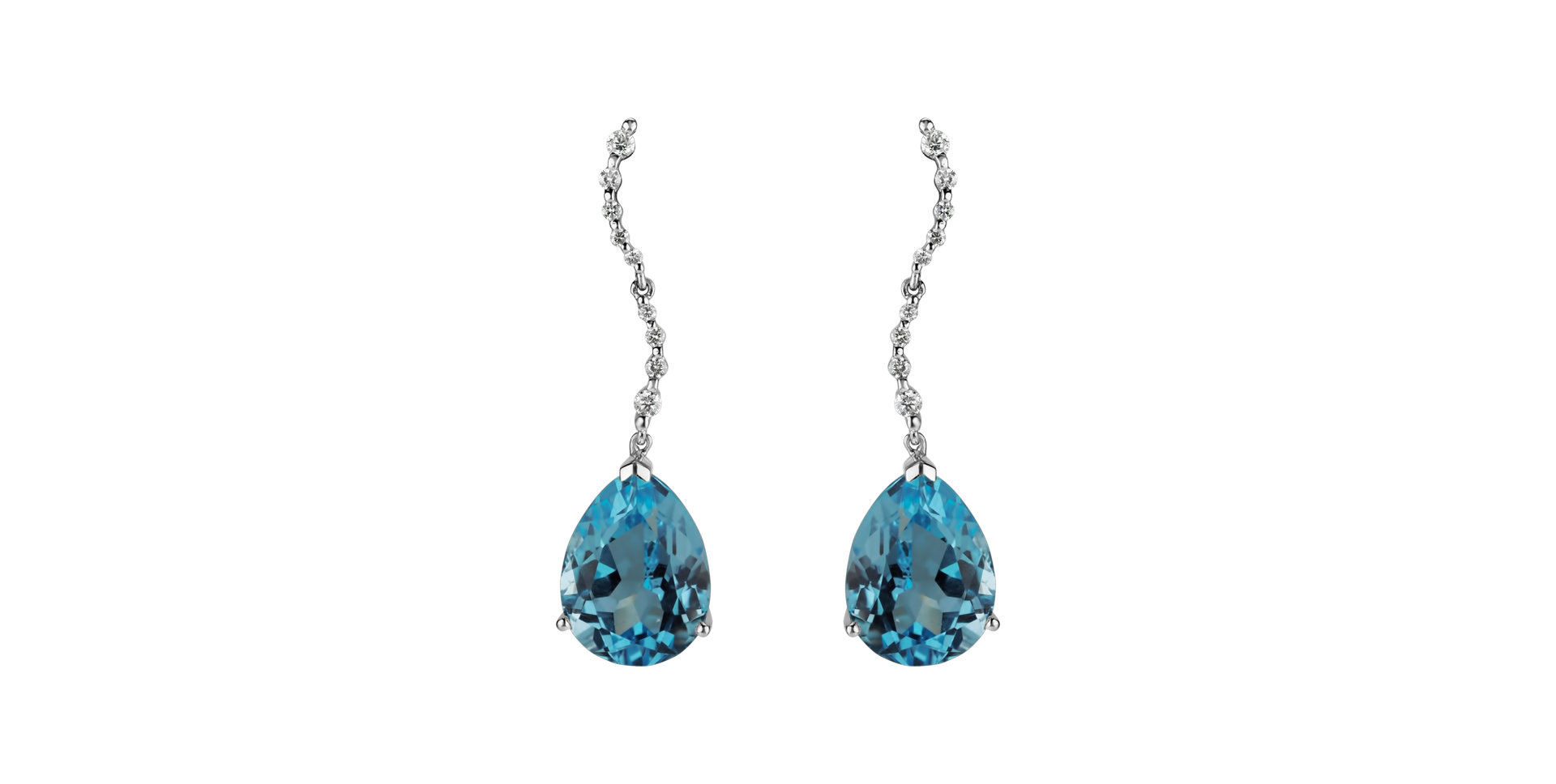 Diamond earrings with Topaz Finn