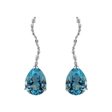 Diamond earrings with Topaz Finn