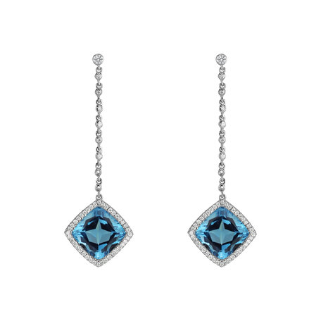 Diamond earrings with Topaz Orion