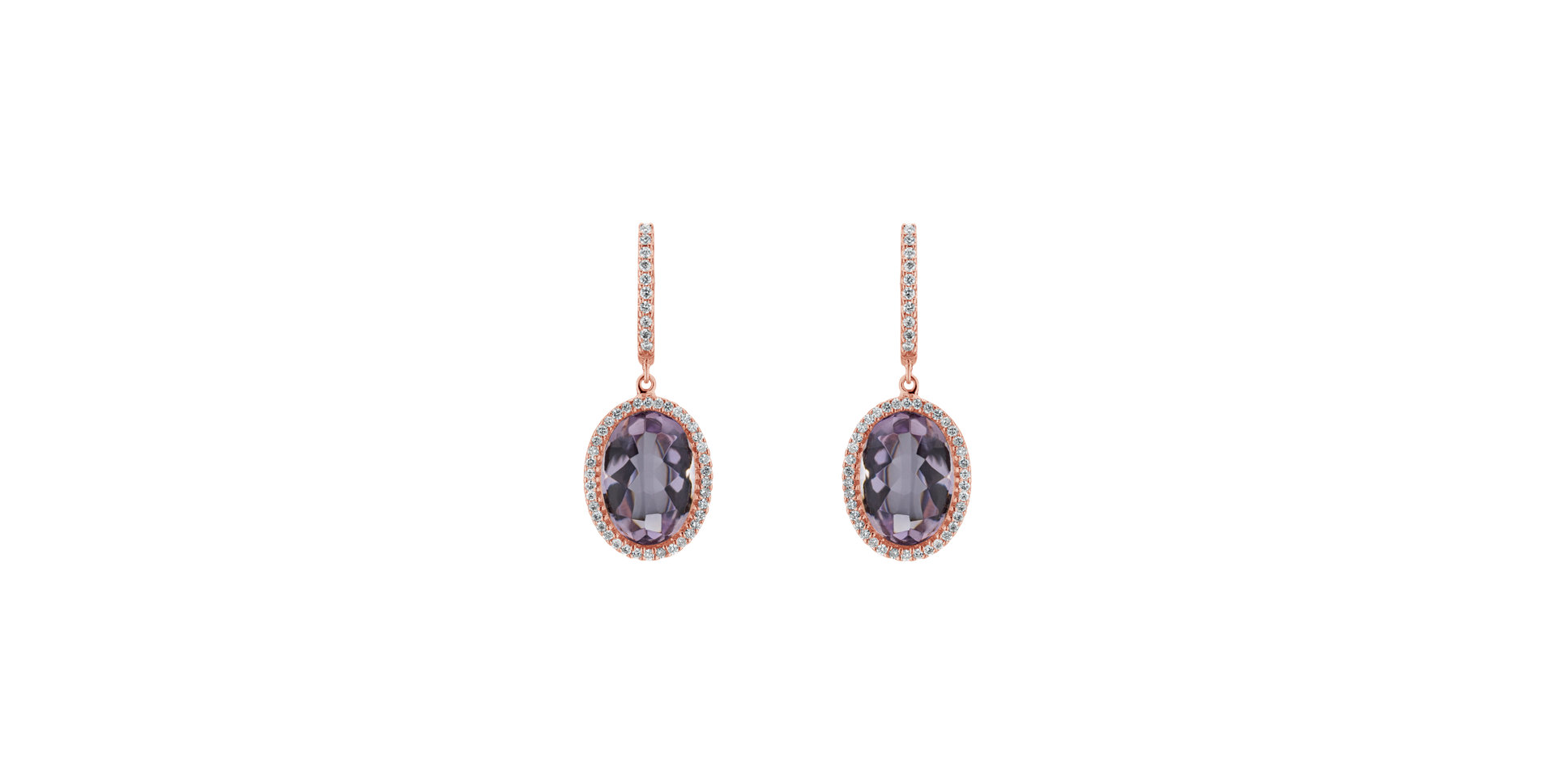 Diamond earrings with Amethyst Odyssey