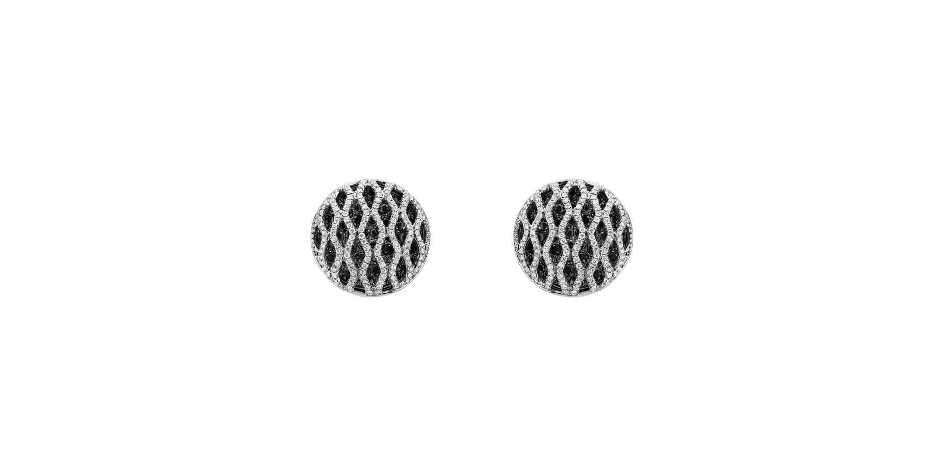 Earrings with black and white diamonds Brilliant Wheels