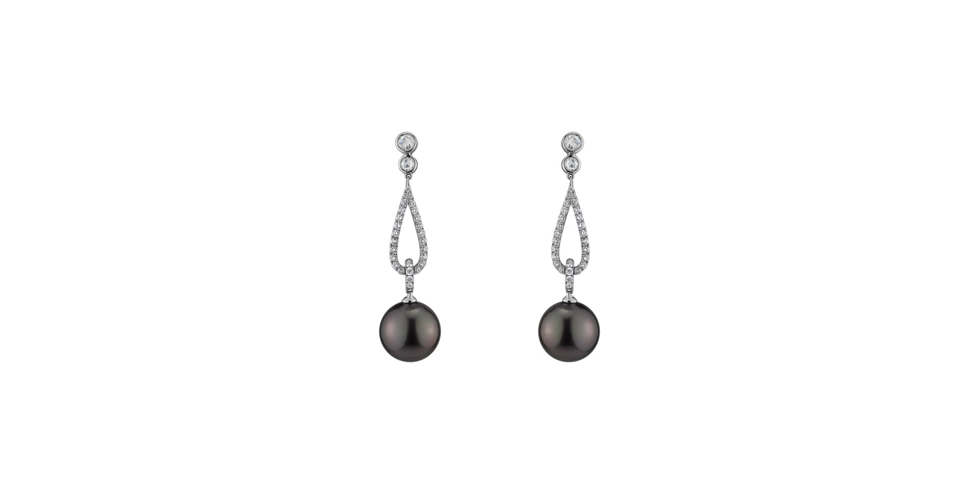 Diamond earrings with Pearl Haunted Sea