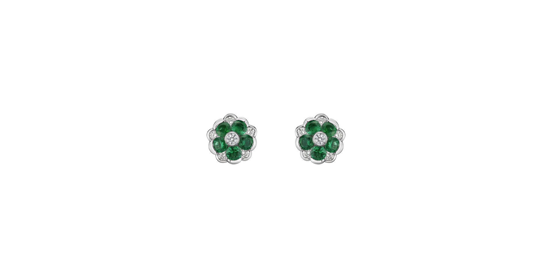 Diamond earrings and Emerald Albertina