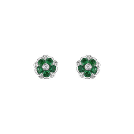 Diamond earrings and Emerald Albertina