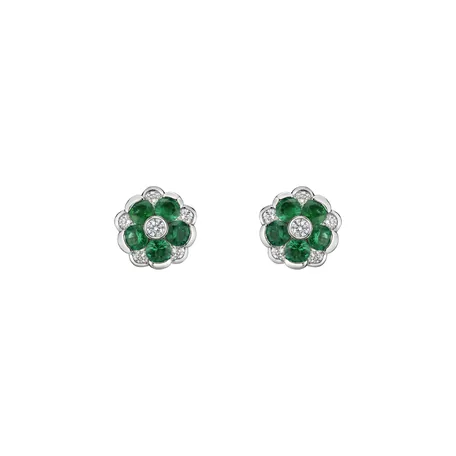 Diamond earrings and Emerald Albertina