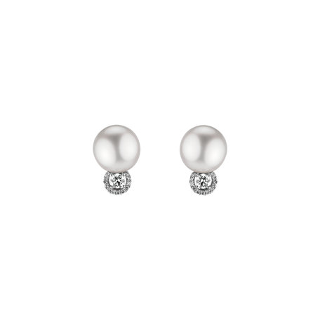 Diamond earrings with Pearl Ocean Pearl Glory