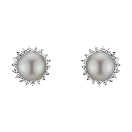 Diamond earrings with Pearl Ramada