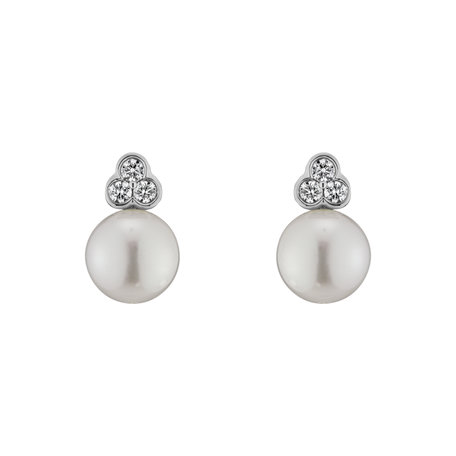 Diamond earrings with Pearl Thousand Seas