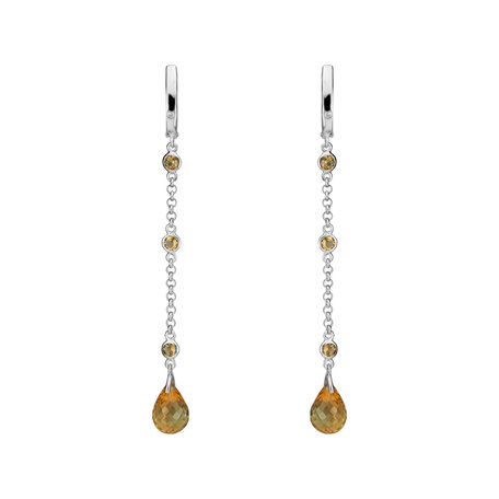 Diamond earrings and Citrine Tarquinia