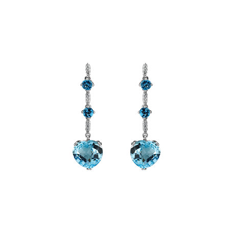 Diamond earrings and Topaz Tender Embrace