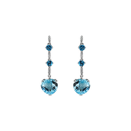 Diamond earrings and Topaz Tender Embrace