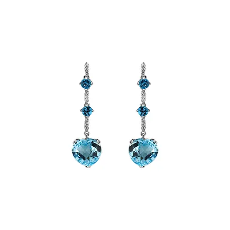 Diamond earrings and Topaz Tender Embrace