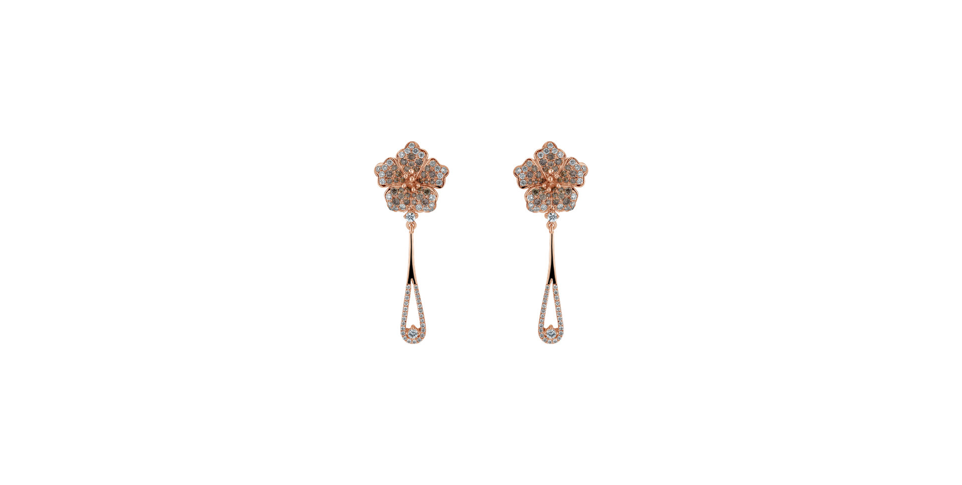 Earrings with brown and white diamonds Miss Flora
